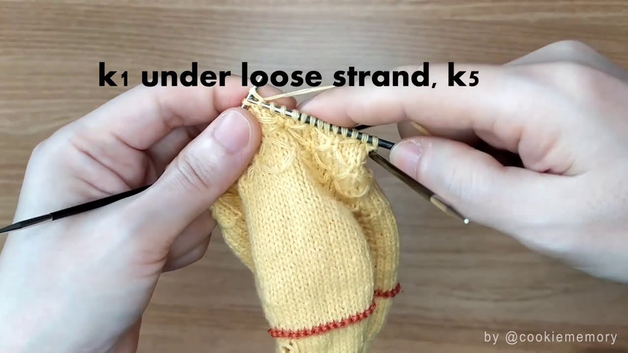 KnittedAnimalFriends sl5wyif, k1, k1 under loose strand