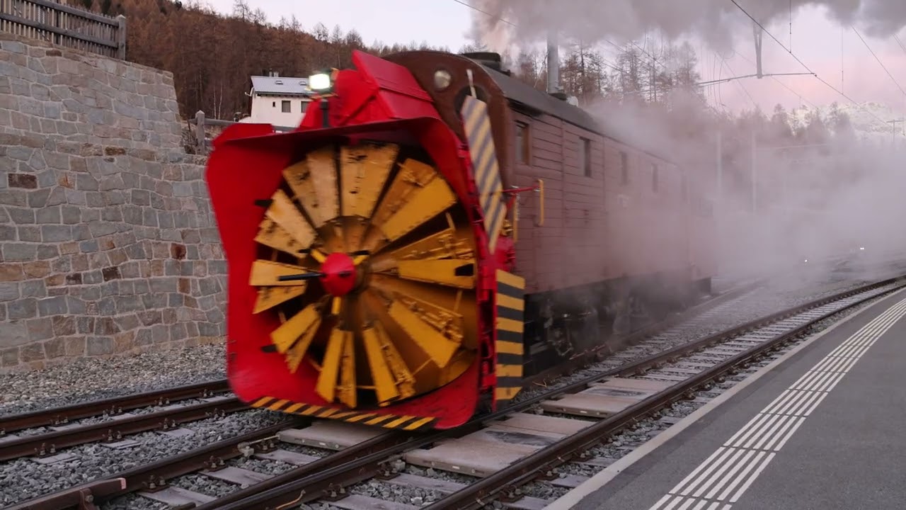 RhB Historic, Schulungs-und Bewegungsfahrten Bernina-Dampfschneeschleuder, + Plandienst, 19.11.2025