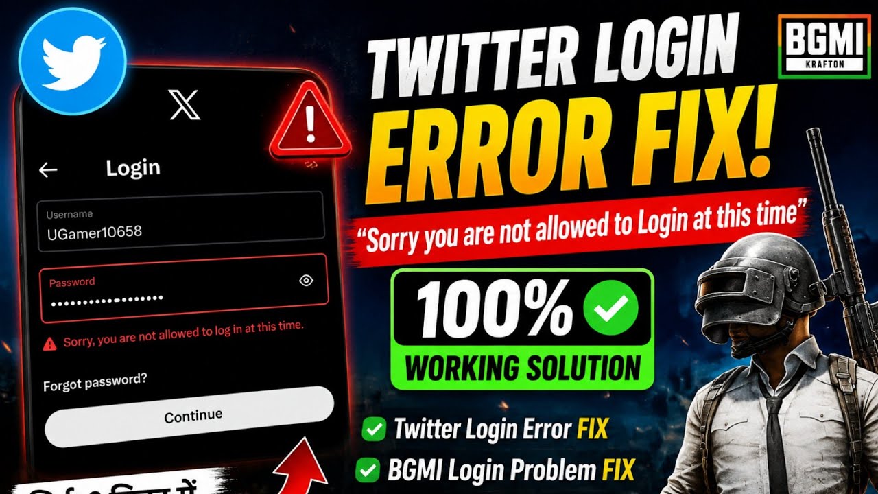 BGMI Twitter Login Problem Fixed | Sorry, You Are Not Allowed to Login at This Time | 100% Fix
