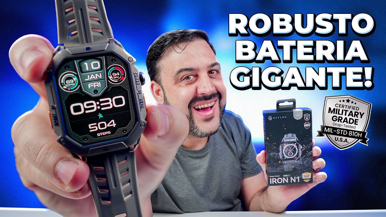 HAYLOU IRON N1 - SMARTWATCH INDESTRUTIVEL com BATERIA GIGANTE