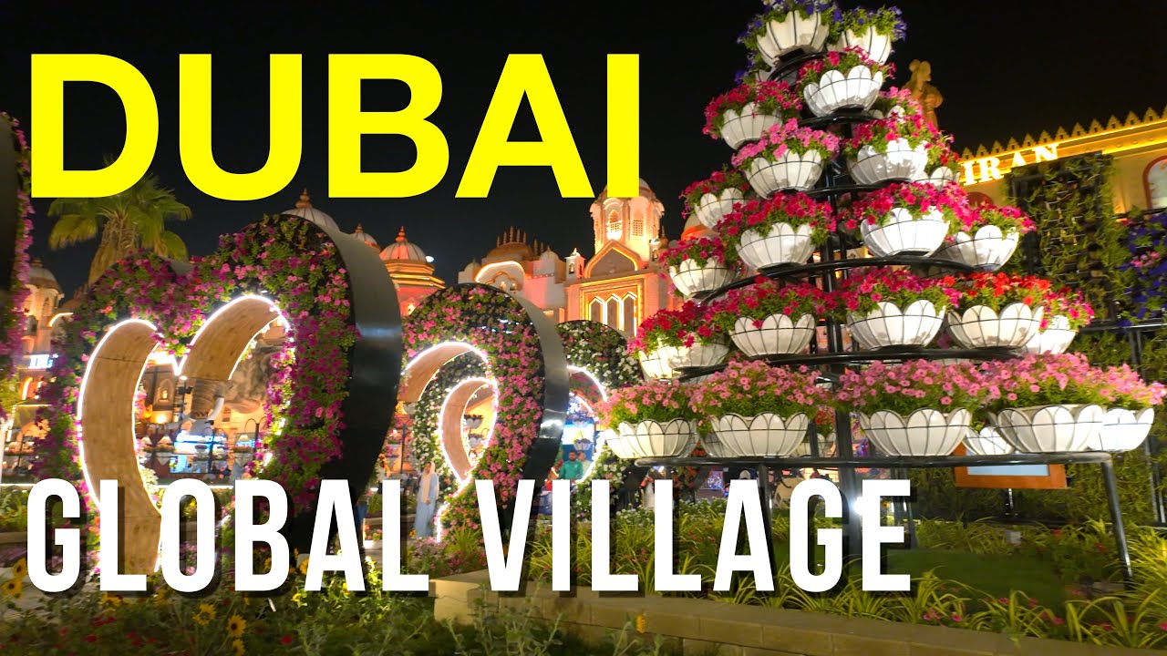 [4K SDR] Global Village Dubai at Night  | A Walk Through World Cultures (SDR) | Walking Video