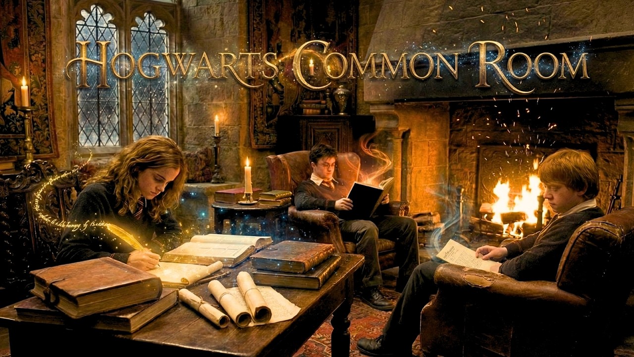Cozy Hogwarts Study Night | Studying with Harry, Ron & Hermione | Deep Focus Music