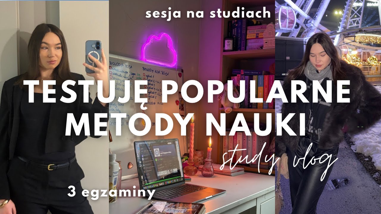 STUDY VLOG 🎀 | TESTUJĘ POPULARNE METODY NAUKI W SESJI 📚✨🤯
