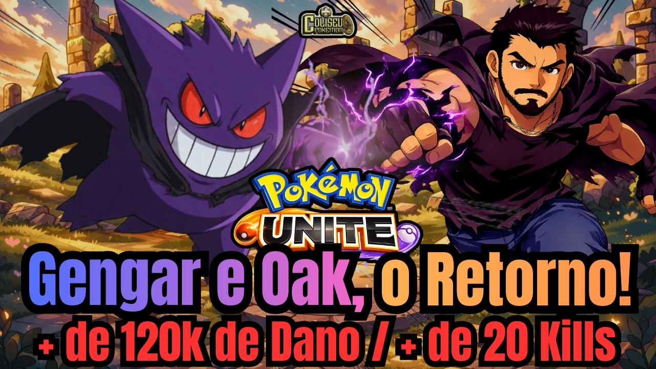 FINALMENTE o Gengar Está de Volta no Pokemon Unite Mobile! 2 Partidas! +120k de Dano! #pokemon