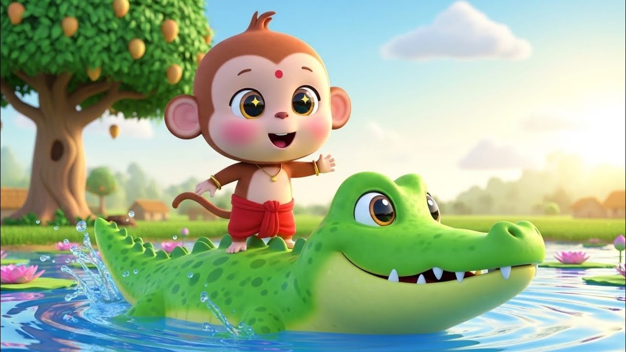 बंदर और मगरमच्छ की कहानी | Monkey and Crocodile Story in Hindi | Kids Moral Story 