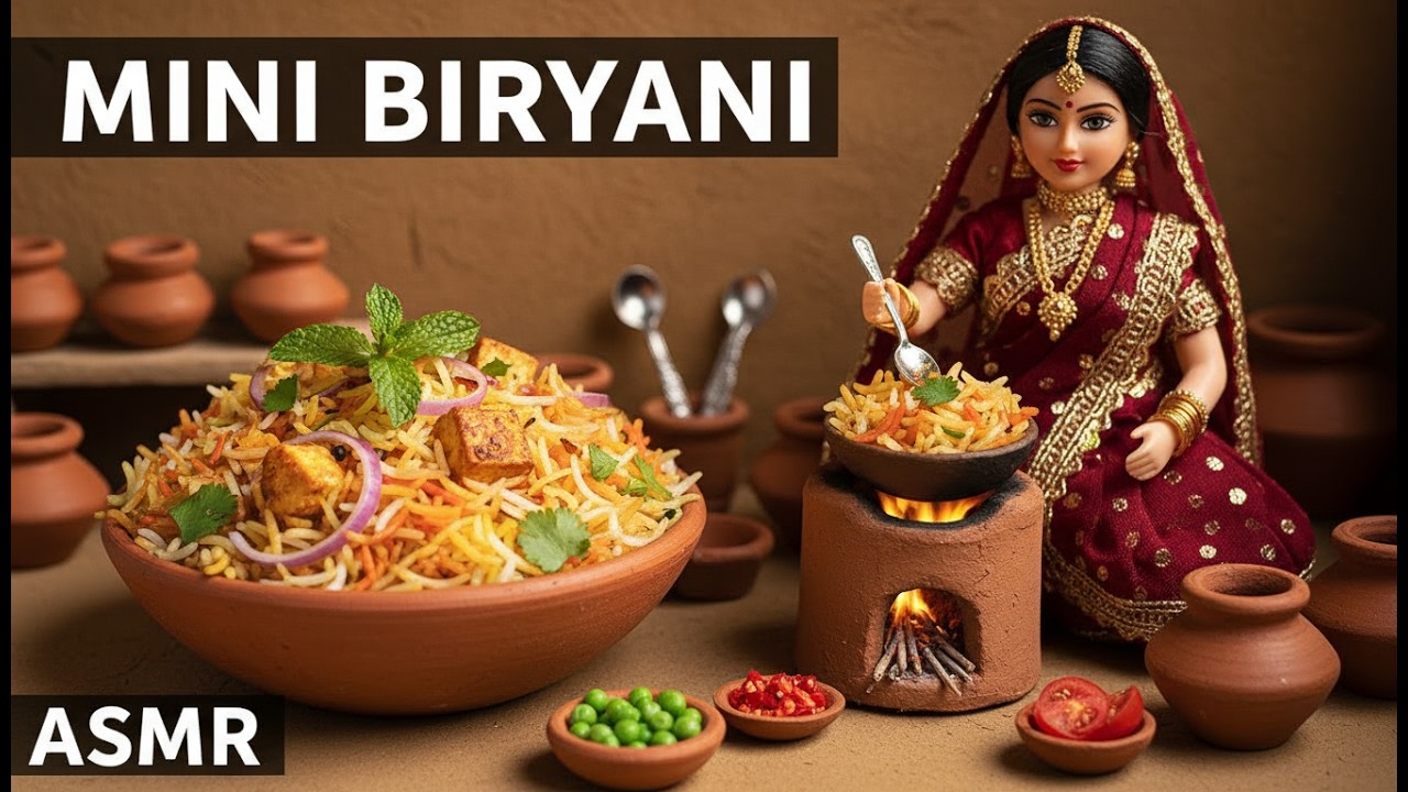 Miniature Doll Biryani Cooking ASMR | Indian Village Tiny Kitchen Recipe