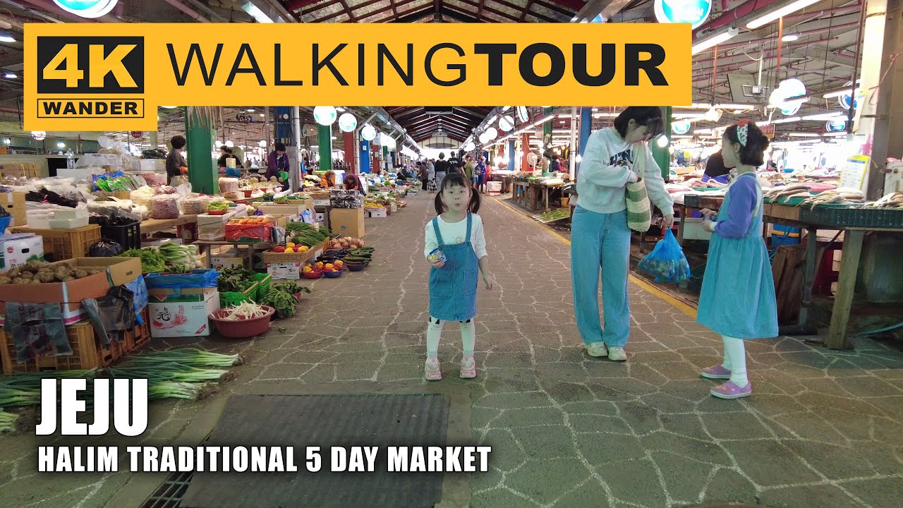 Hallim Traditional 5-Day Market 한림민속오일시장 Walking Tour in Jeju, Korea (4K 60fps)