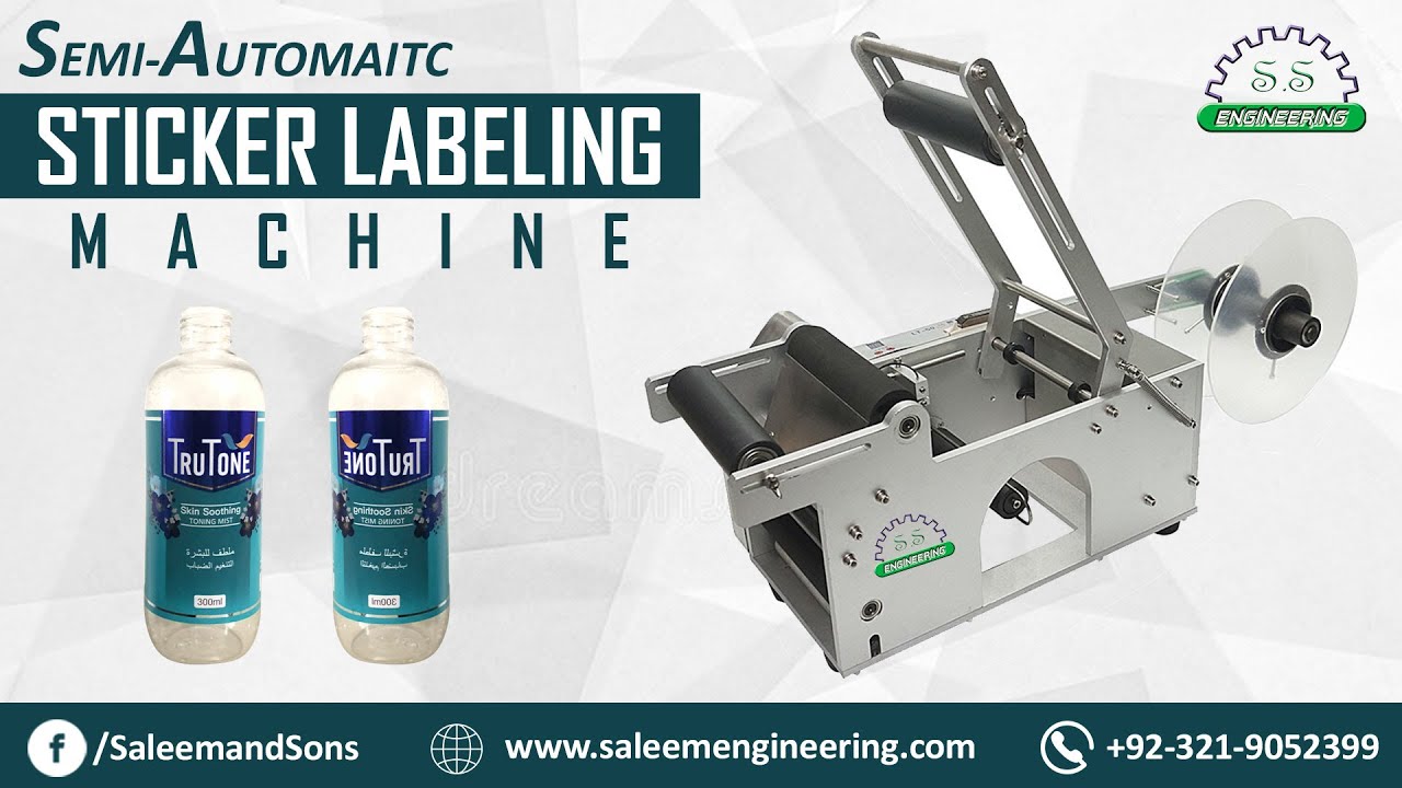 Semi-Auto Round Bottle Sticker Labeling Machine | Sticker Labeling Machine | Bottle Labeling Machine