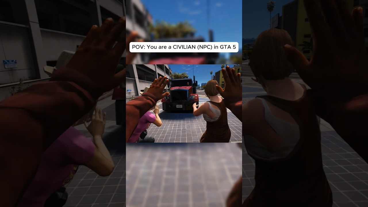 POV: You are a CIVILIAN (NPC) in GTA 5 #gta5 #npc #pov #gaming #shorts #funnygaming #gta
