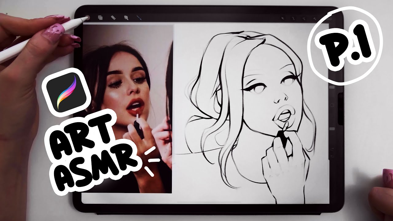 DRAW WITH ME 💕 Full process drawing ASMR P.1 (Sketching)