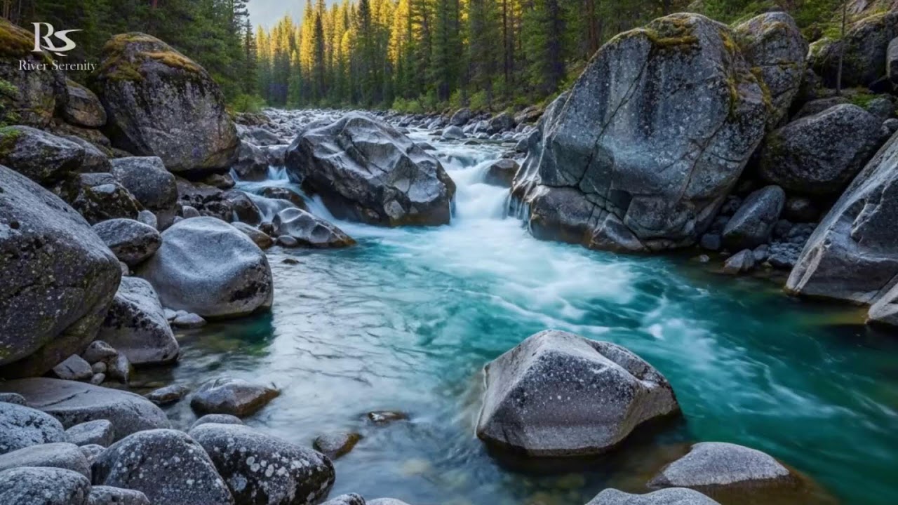 River Sound for Sleeping with Quiet Forest Stream Ambience for Insomnia Relief and Peaceful Night