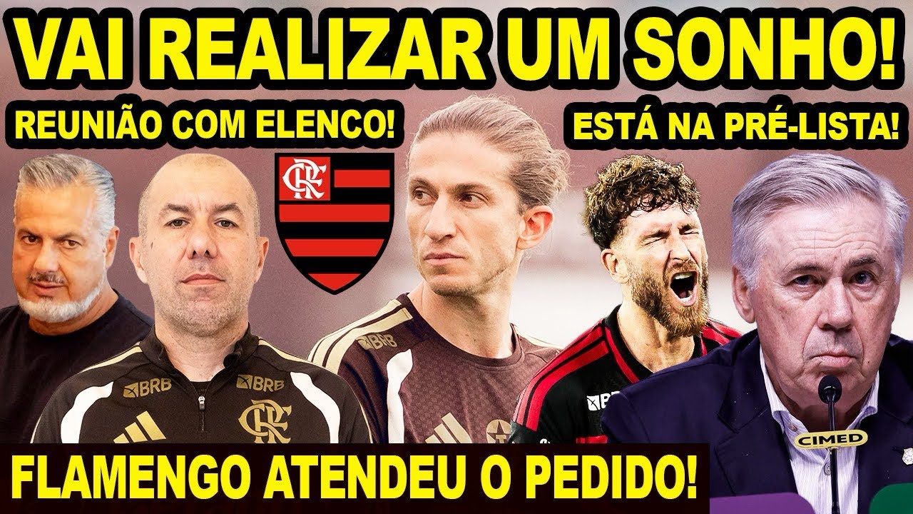 FLAMENGO ATENDE PEDIDO PARA FILIPE LUIS! JARDIM FEZ REUNIÃO COM O ELENCO! ANCELOTTI QUER LÉO PEREIRA
