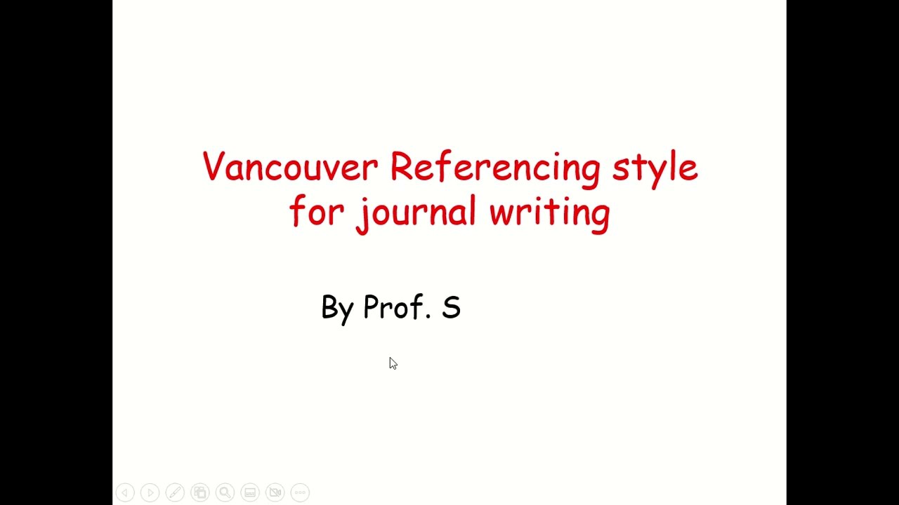 Vancouver style of referencing