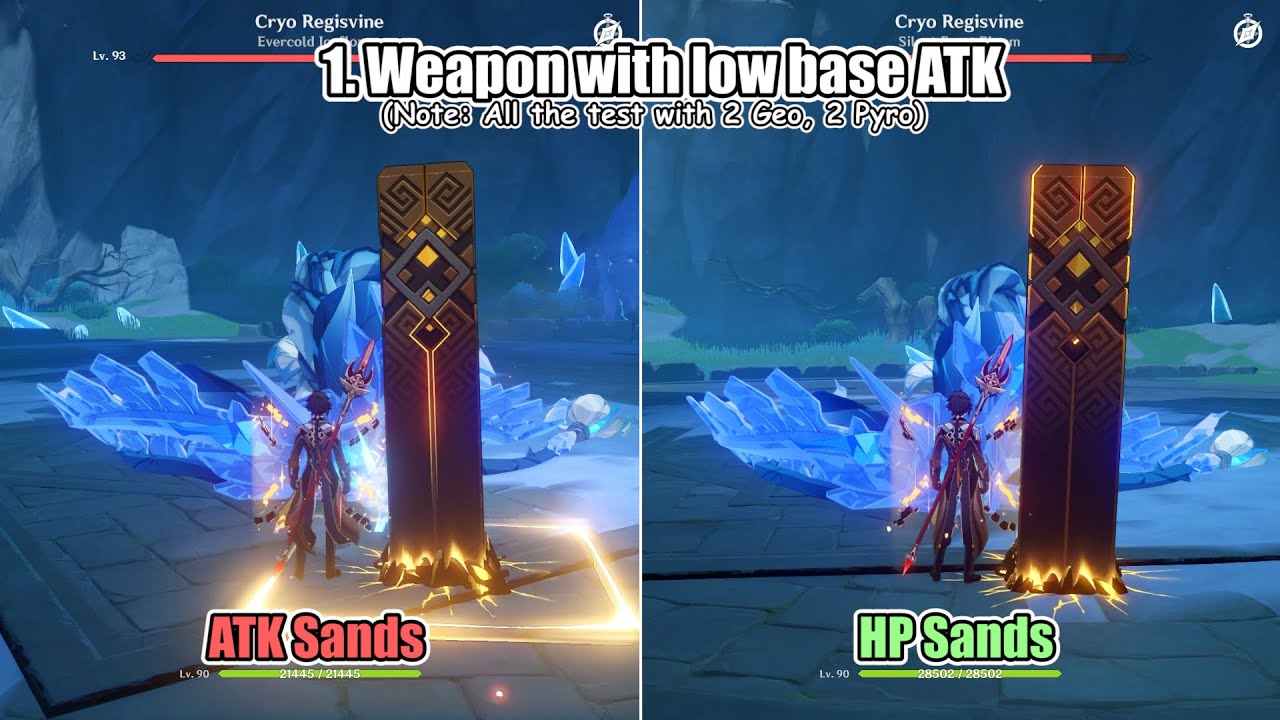 Zhongli: ATK Sands vs HP Sands Comparison | Burst Support Build | Genshin Impact