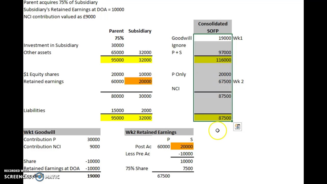 ACCA F7 - Consolidated SOFP#6: NCI + Goodwill