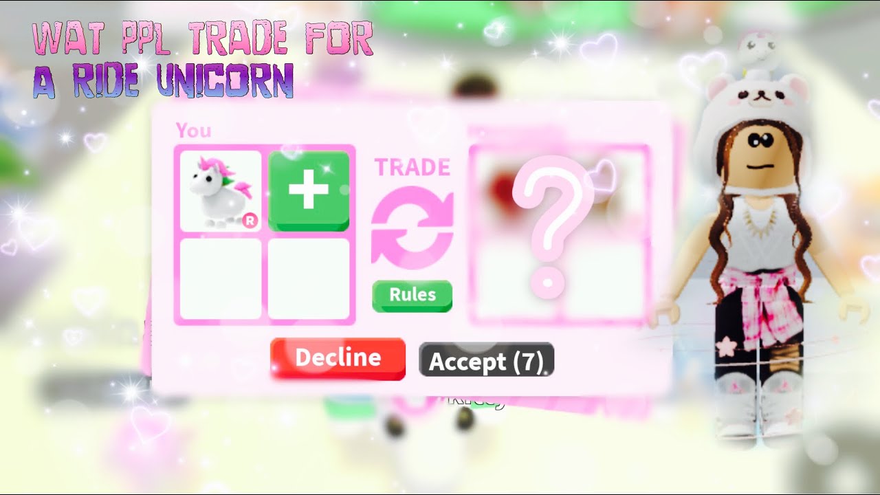 What people trade for a ride unicorn in adopt me!!