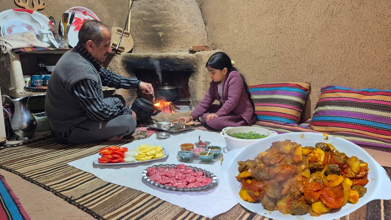 Peaceful Rural Life | Cooking a Traditional and Delicious Tas Kebab