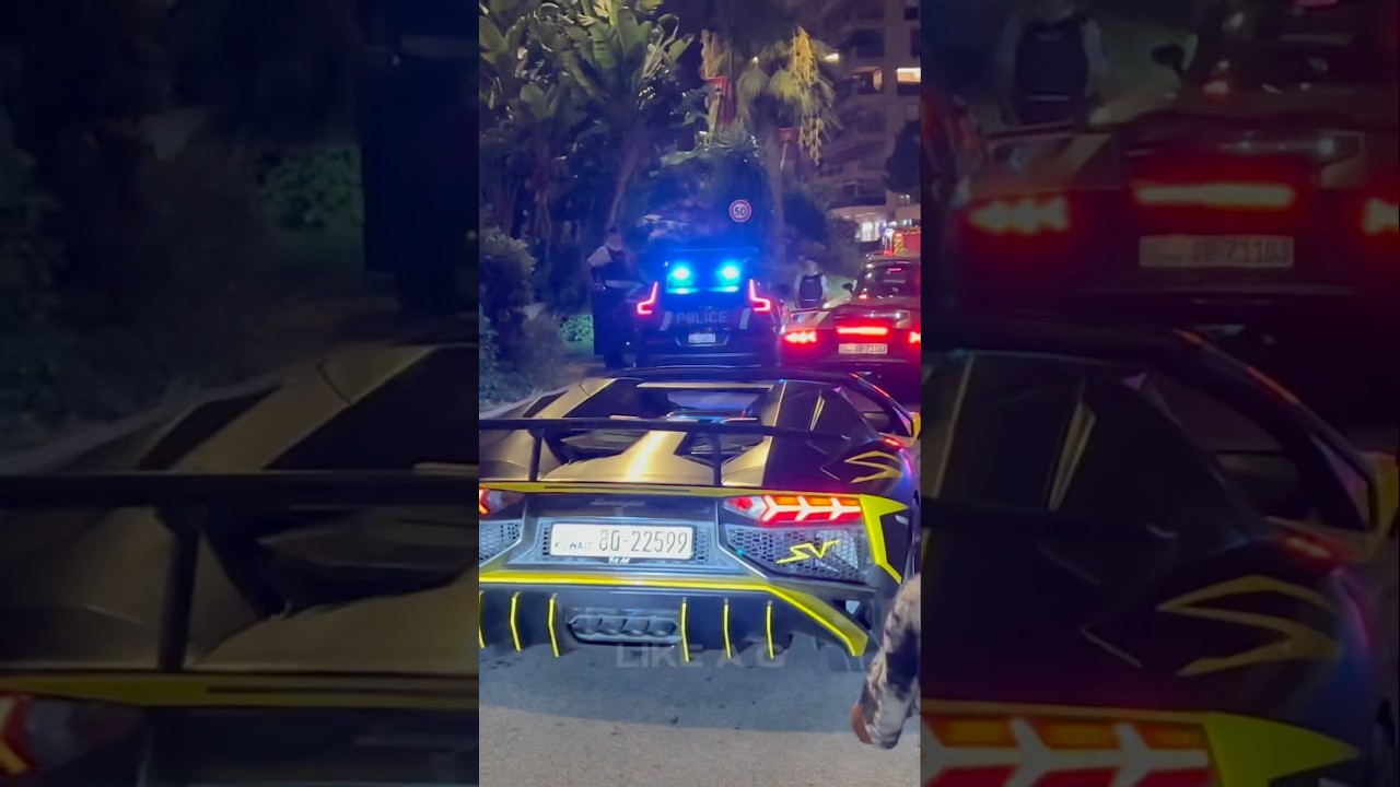 Lamborghini&rsquo;s stopped by police in Monaco #police #lamborghini #monaco #lifestyle