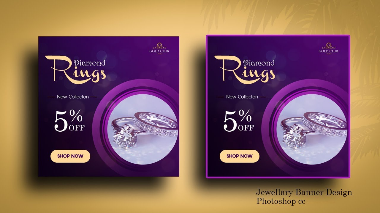 Jewellery Banner Design In Photoshop cc | Social Media banner design for jewellery advertising |