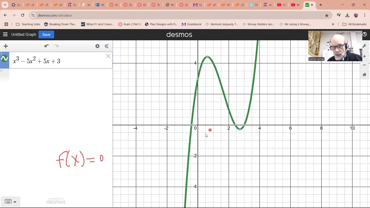 Using Desmos to solve a polynomial