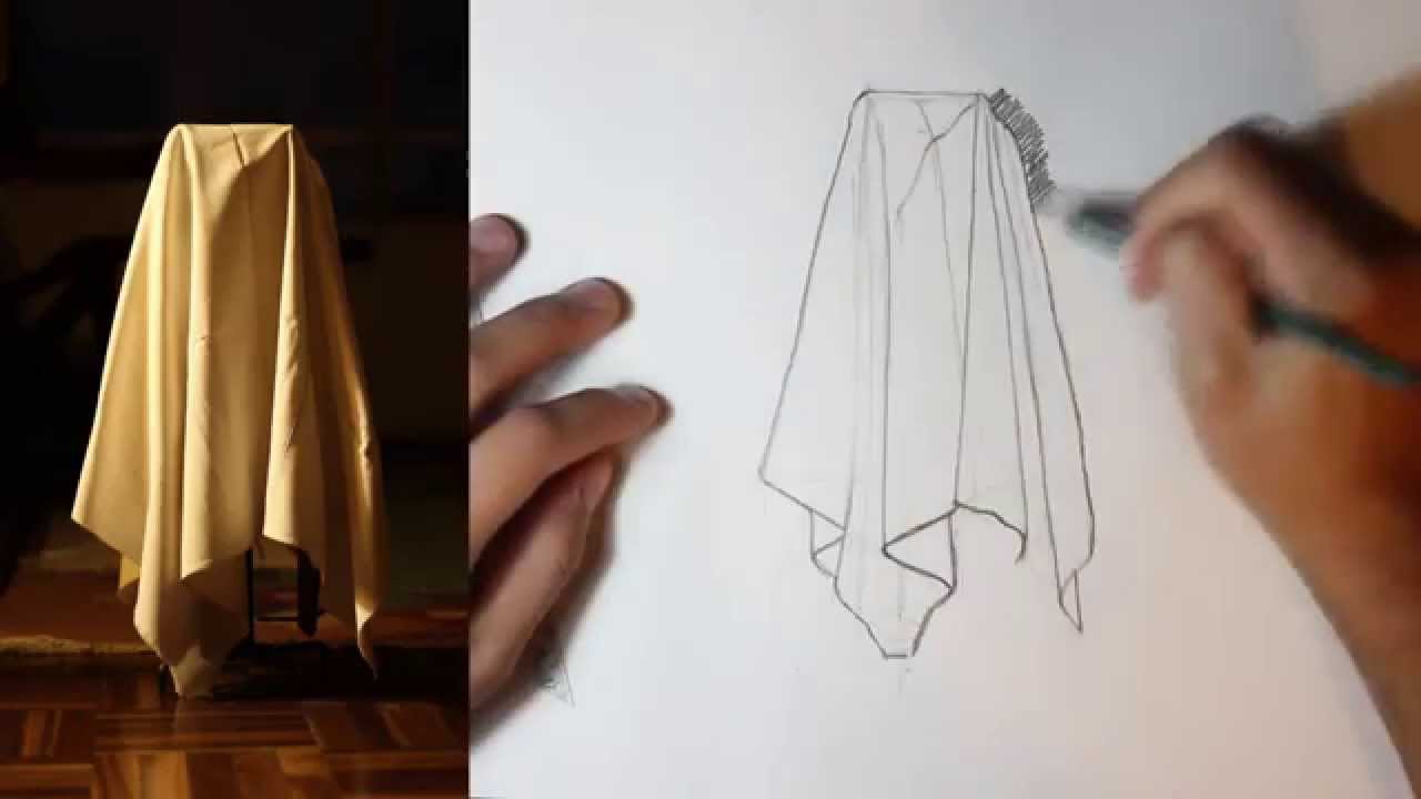 Dibujo de tela con grafito