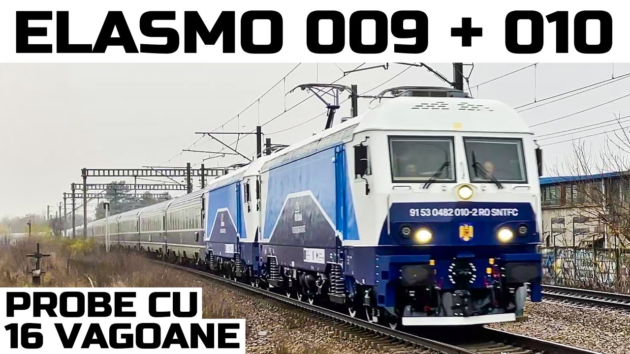 !! Eveniment !! Locomotivele ELASMO 482-009 si 482-010 in teste cu 16 vagoane-CFR Calatori-08dec2025