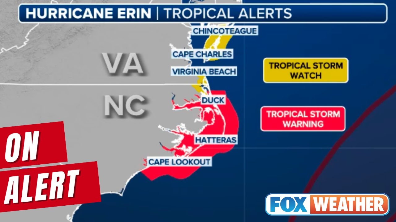 Tropical Storm Alerts Expand In North Carolina, Virginia for Hurricane Erin