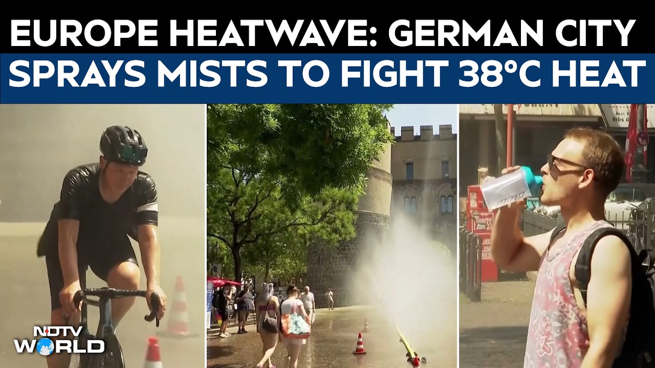 Europe Heatwave | Cologne's Cooling Mist Sprinklers Help Residents Beat 38&deg;C European Heatwave