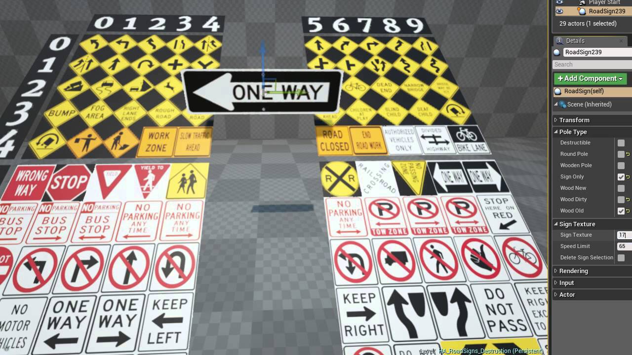 Destructible Road Signs