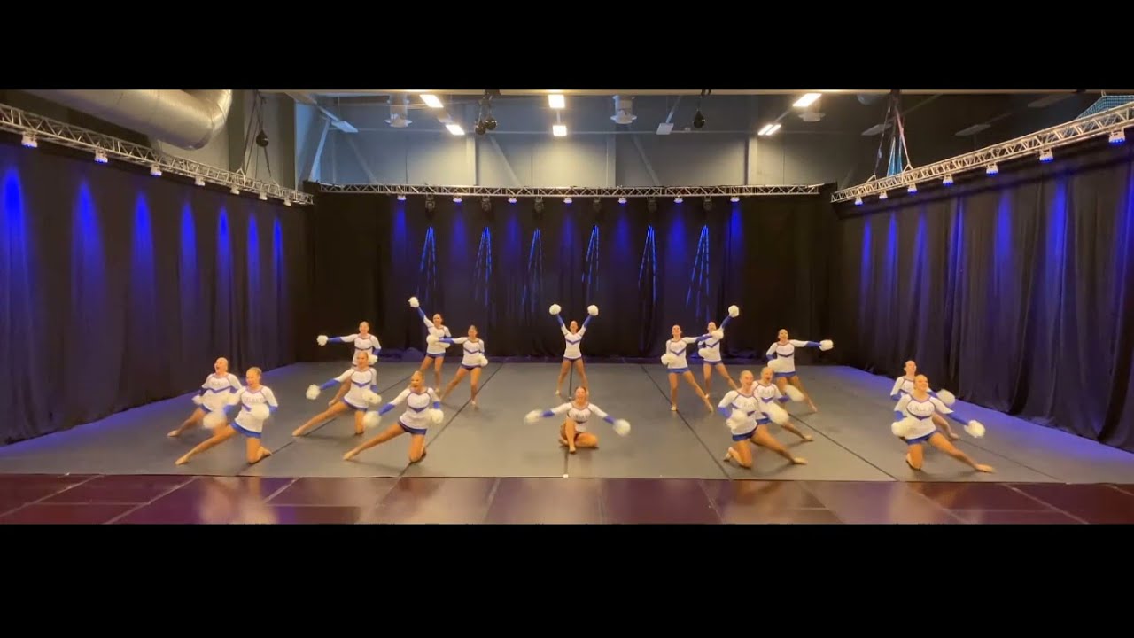 Cheerleading. Team Finland Junior Pom ICU 2021.Чир спорт. Команда Финляндии юниоры фристайл ЧМ 2021.