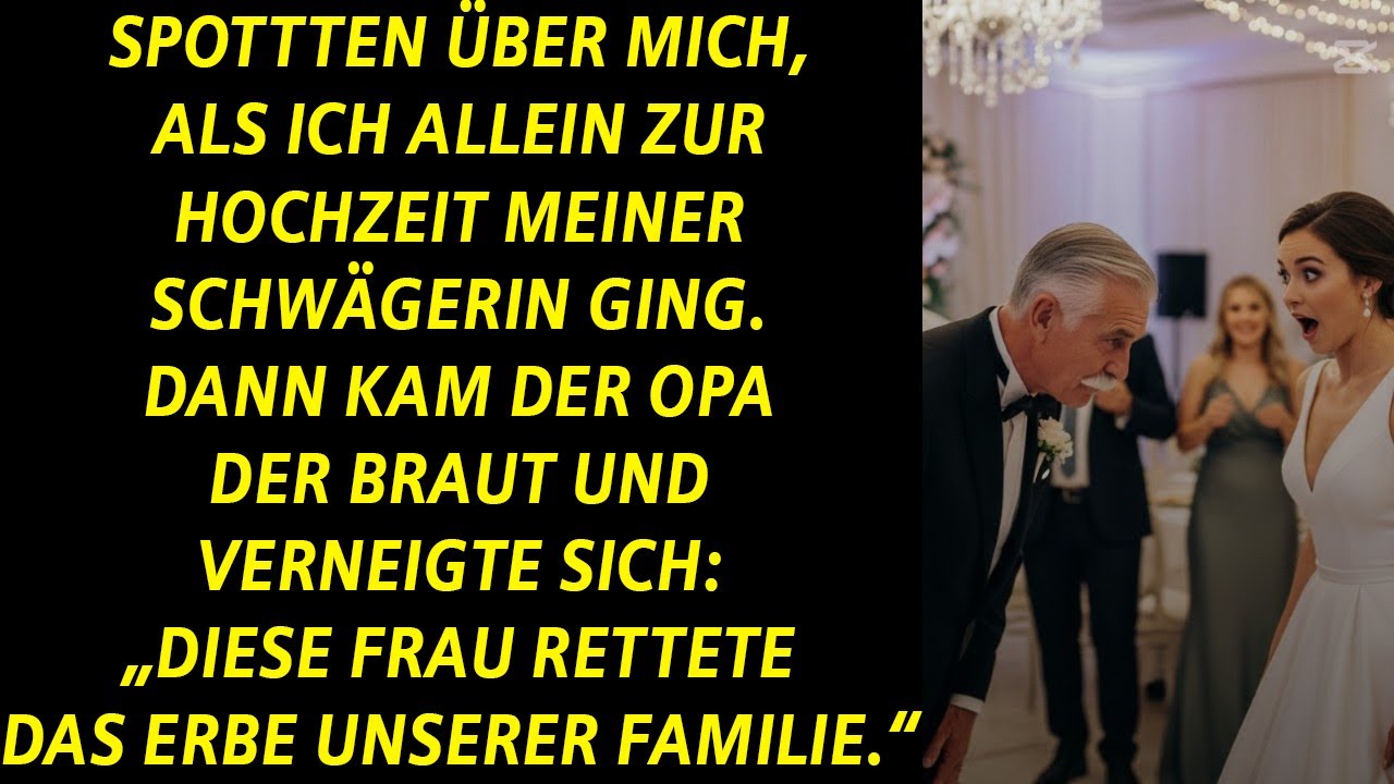 Schwägerin lachte, als ich allein kam – dann verbeugte sich der Großvater der Braut vor mir