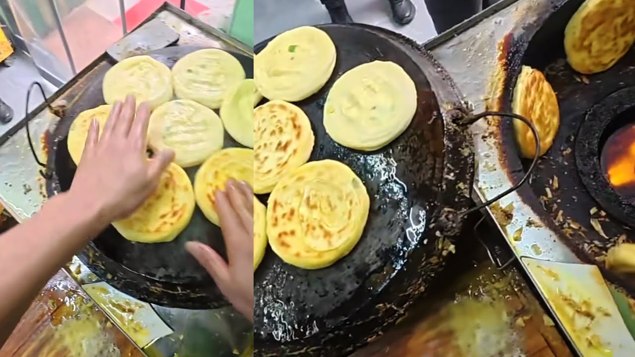 Cooking roasted pancakes, street food. #cooking #food 