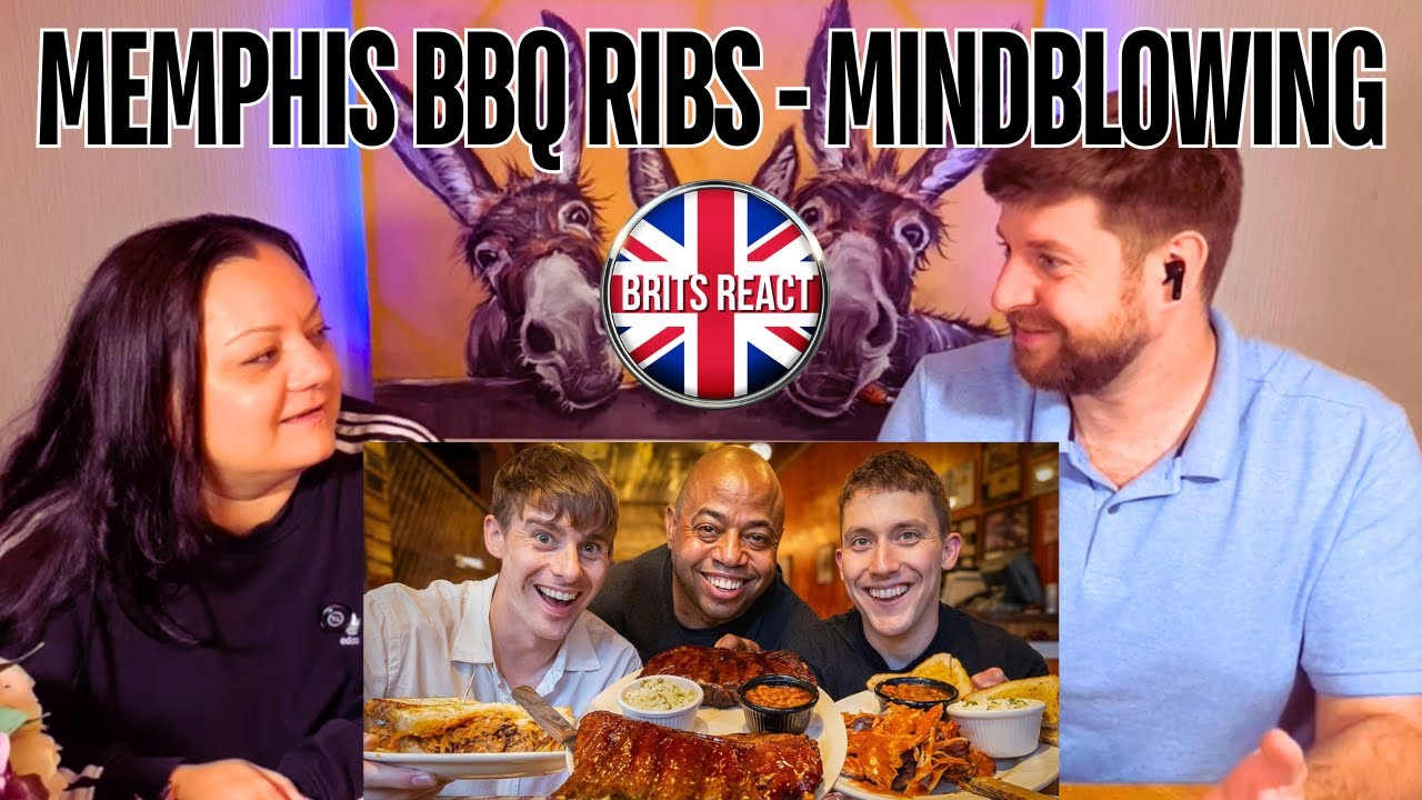 BRITS REACT | Two Brits Mind-blown trying Memphis BBQ Ribs for the first time! | BLIND REACTION