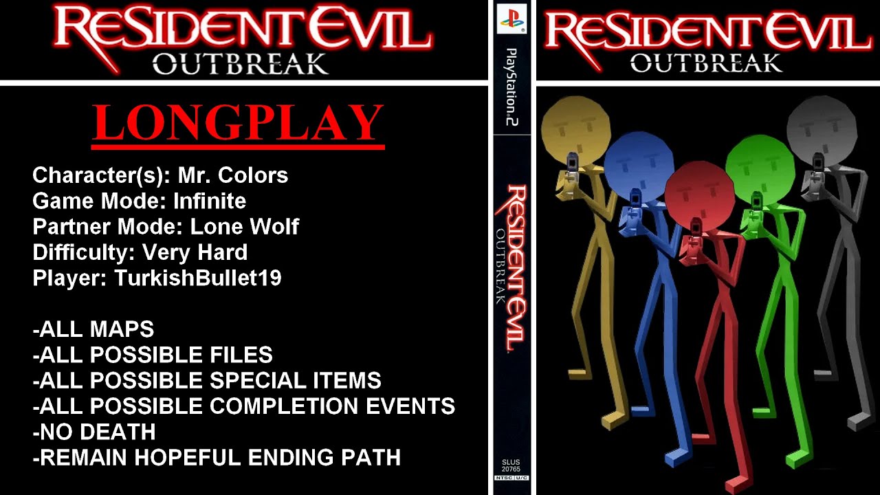 Resident Evil Outbreak (PlayStation 2) - (Longplay - Mr. Colors | Infinite | Very Hard | Lone Wolf)