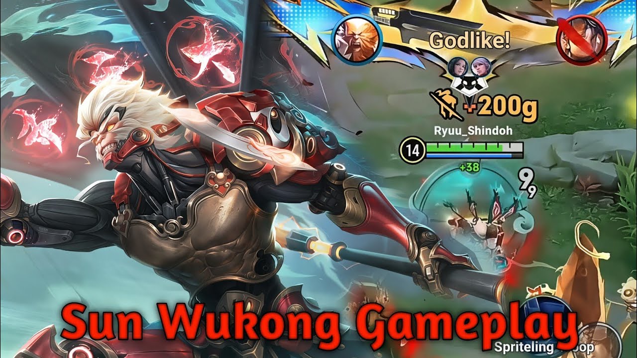 Sun Wukong Gameplay || Jungle Domination, High Burst Damage Early and Fast Game - Honor Of Kings