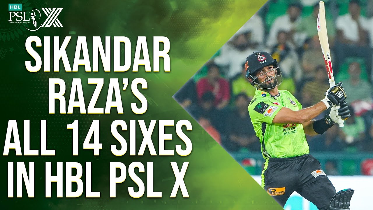All 1️⃣4️⃣ Sixes By Sikandar Raza so Far | HBL PSL X | M2M1A