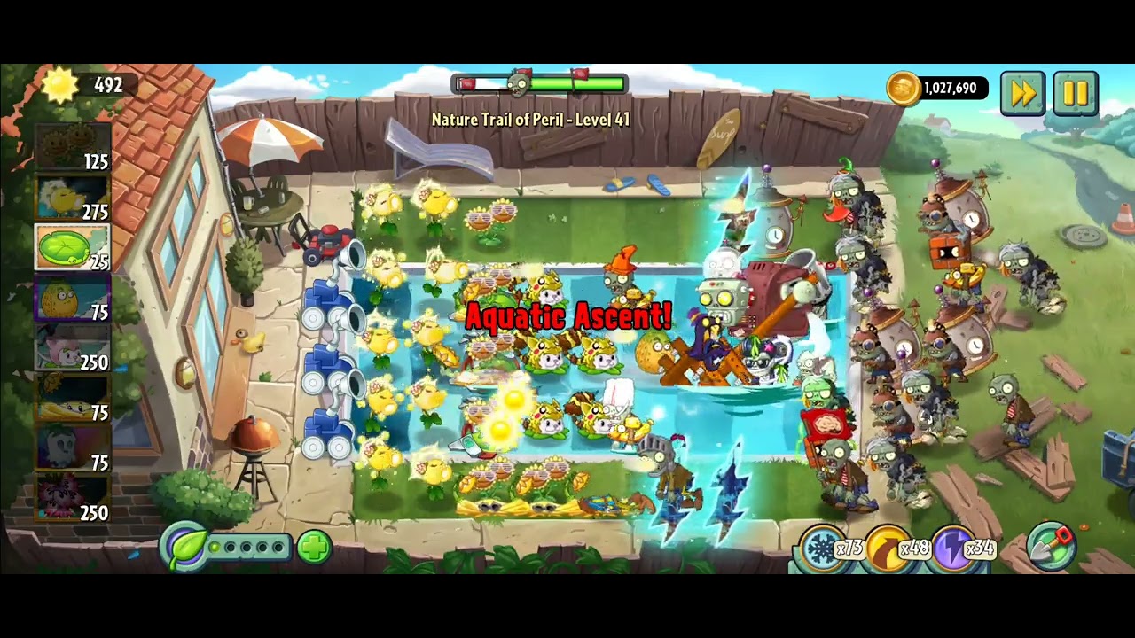 PvZ2 RFL Nature Trail endless zone take 12: lvl 41
