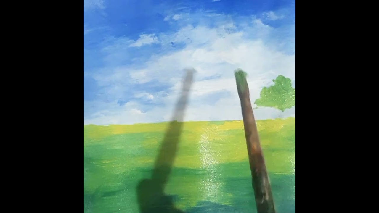 How to paint landscape Acrylic colour painting ,
