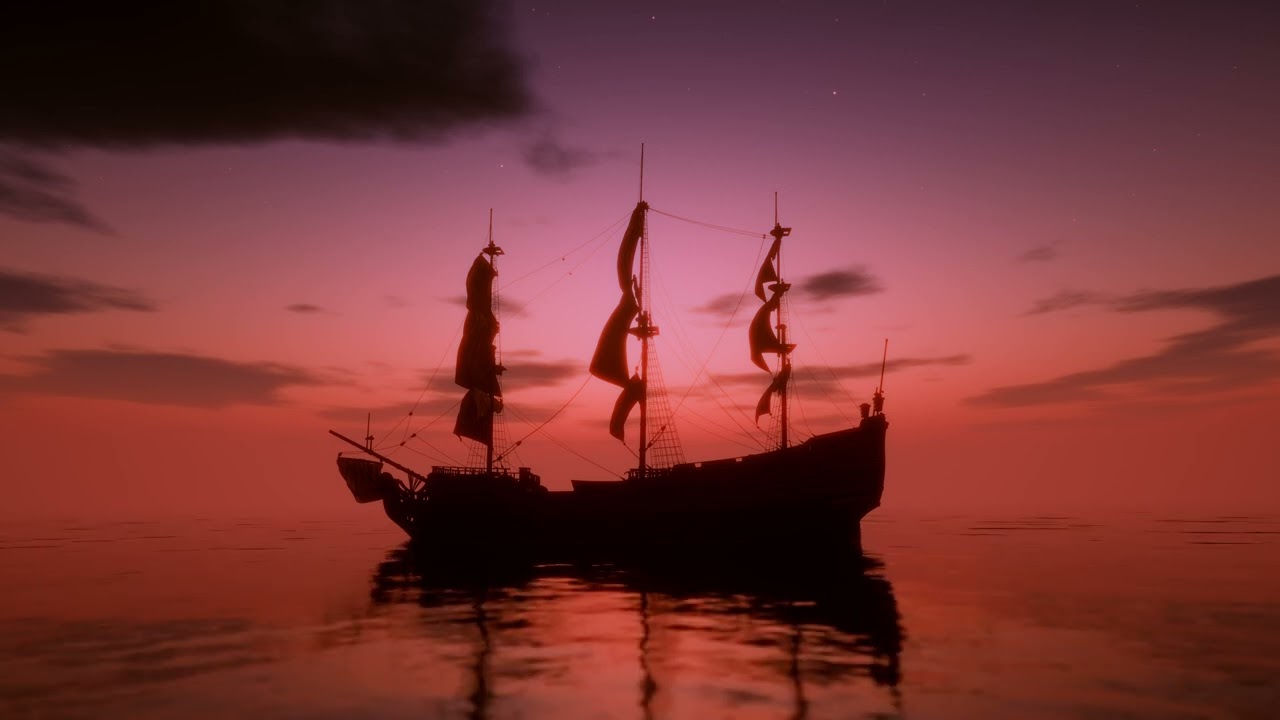 Pirate Folk Music of the Farthest Shores - Waves Ambience