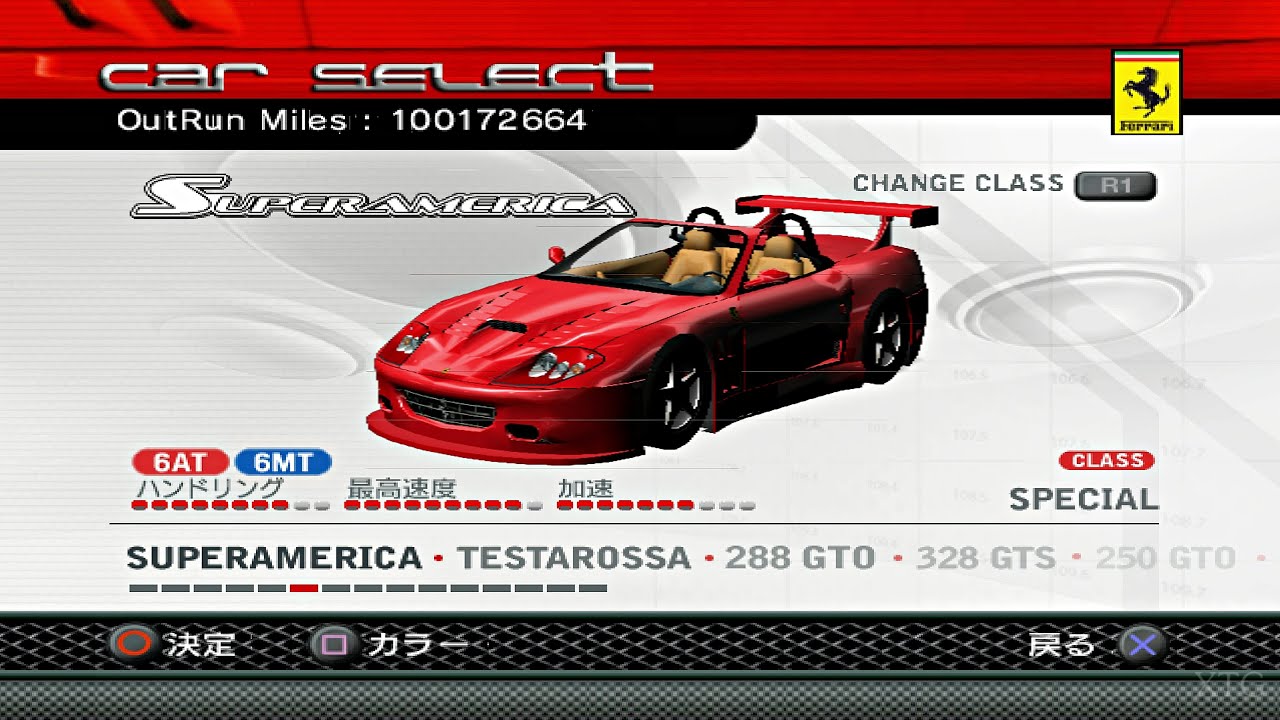 OutRun 2 SP Special Tours - All Cars List PS2 Gameplay HD (PCSX2)