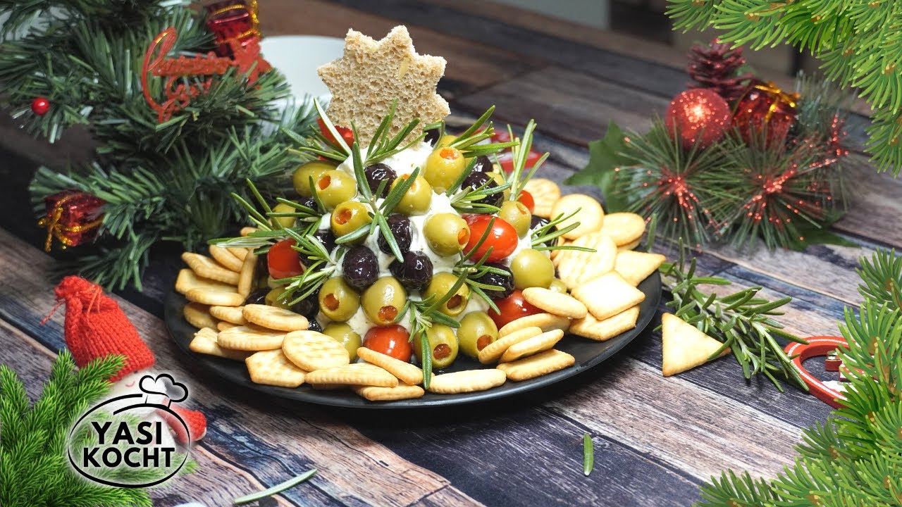 Vorspeise für Weihnachten | Frischkäse Tannenbaum | YasiKocht | Folge 197