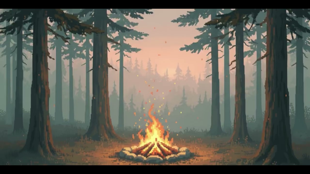 Forest Campfire Morning – Deep Focus Study Ambient (1 Hour)