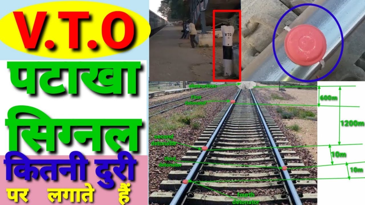 Detonating signal and VTO in  Indian railway signalling system, how much distance required for it ?