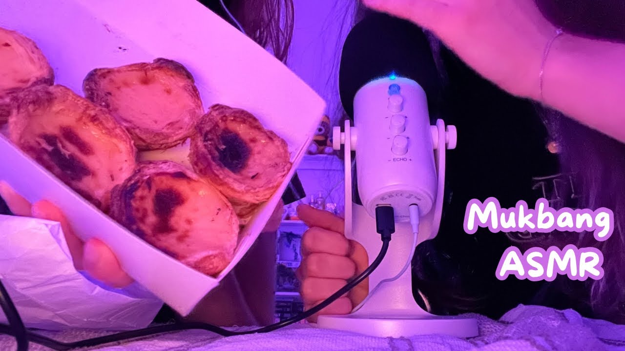 First ever mukbang asmr | Portuguese Tarts and Marshmallows 😋