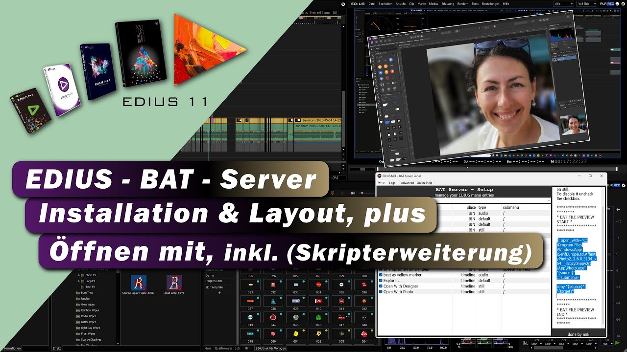 EDIUS - BAT Server Installation, Layout und 
