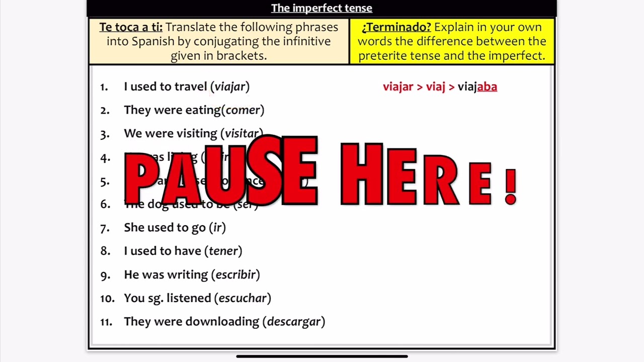 3 Imperfect tense