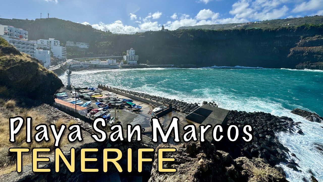 Tenerife - Playa de San Marcos, Icod de los Vinos 🌊🏖️⛴️ 4K HDR