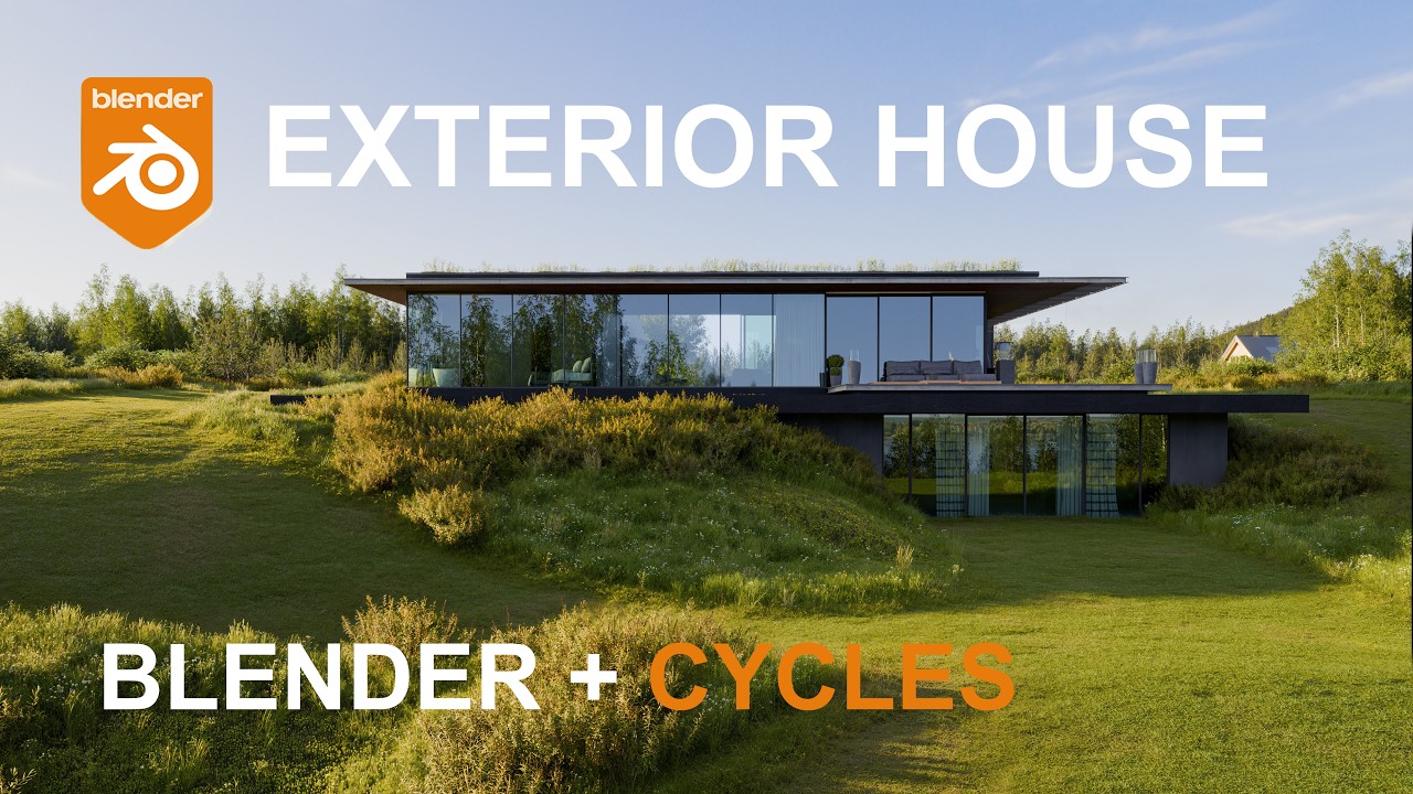 Рабочий процесс архитектурной визуализации в Blender: реалистичный внешний вид дома.
