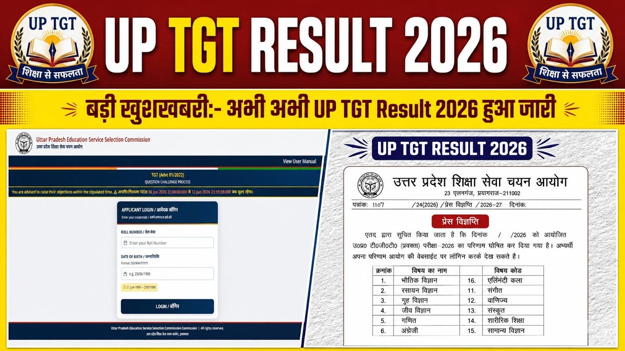 UP TGT Result 2026 OUT🔴 UP TGT Result 2026 Kaise Dekhe🔴UP TGT Result 2026 Kaise Check Kare🔴 UP TGT 