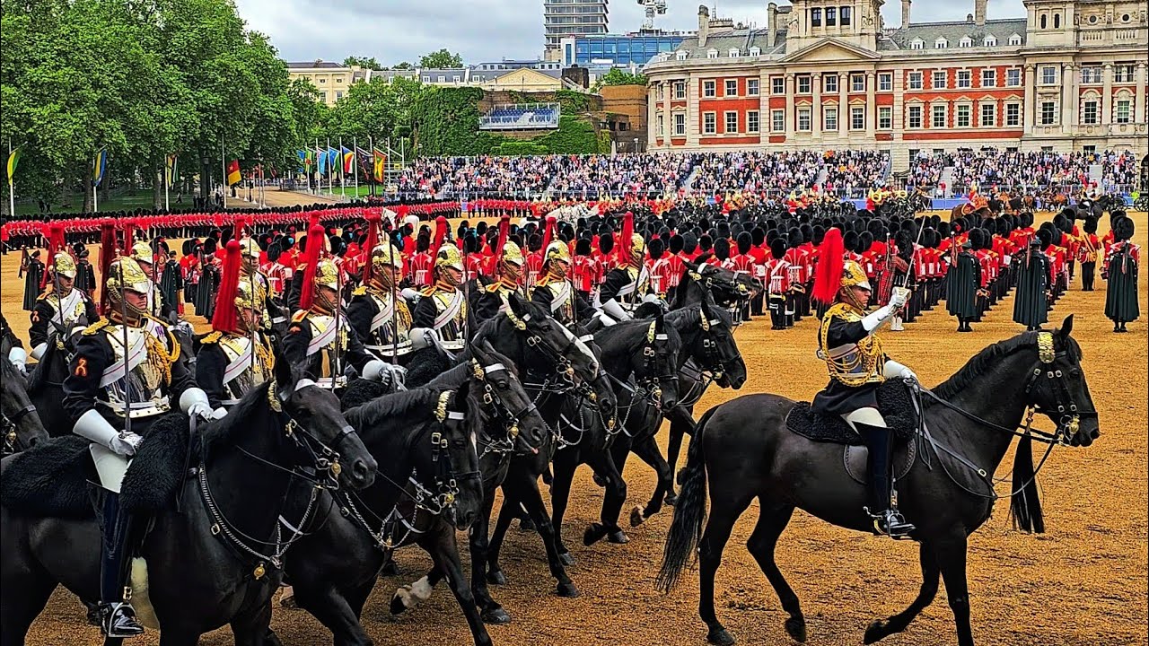 KING'S GUARDS TROOPING THE COLOUR 2024 AT HORSE GUARDS PARADE - SELECTED HIGHLIGHTS